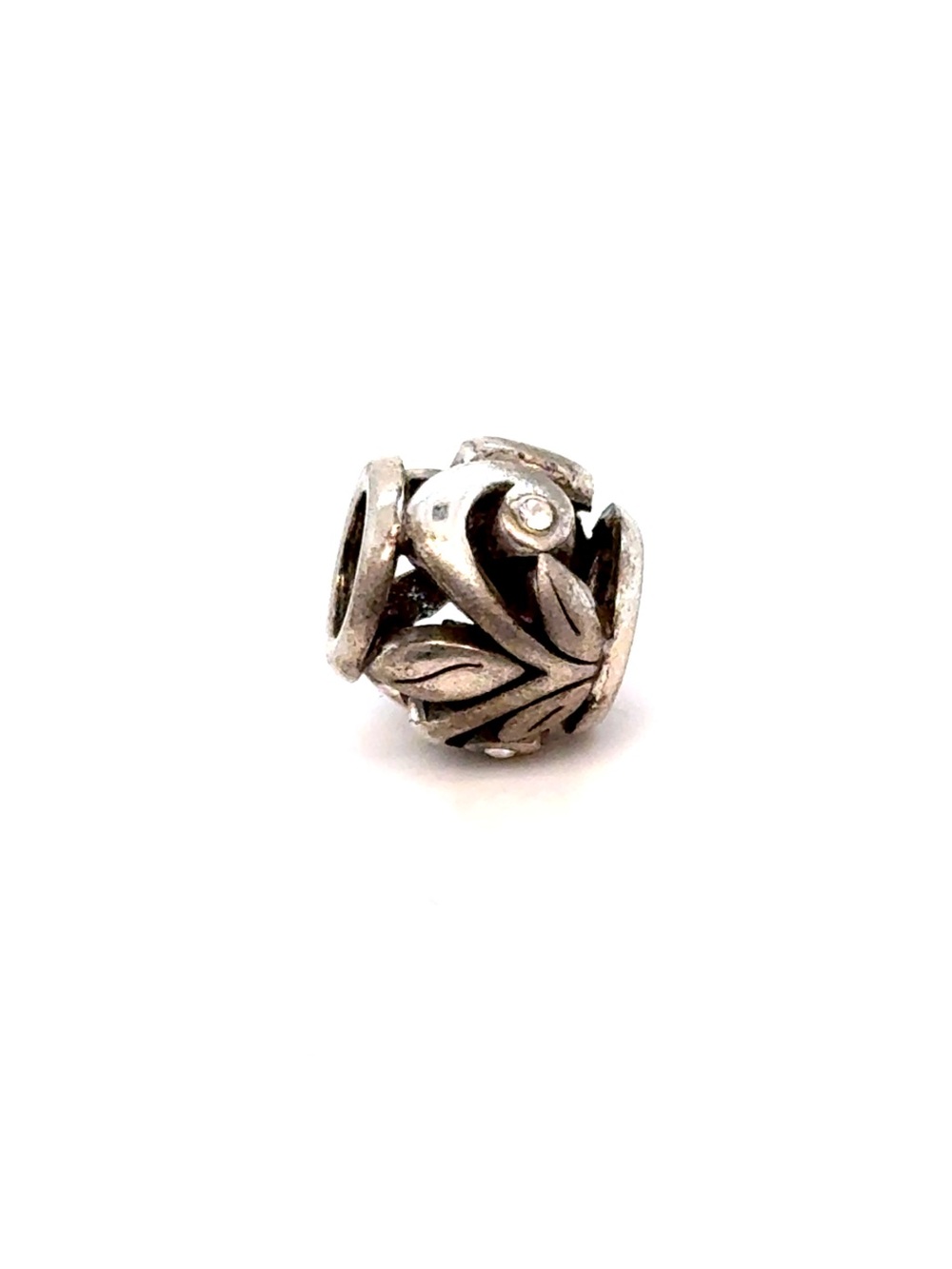 Brighton Silver Tone Floral Leaf Charm‎ Bead
